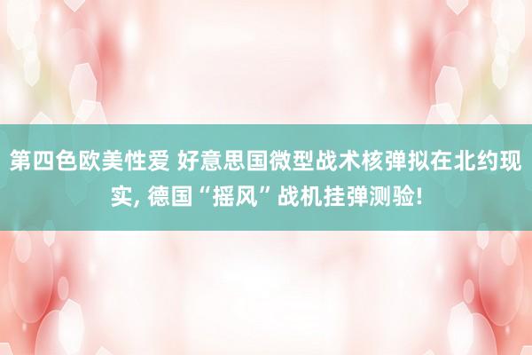 第四色欧美性爱 好意思国微型战术核弹拟在北约现实, 德国“摇风”战机挂弹测验!