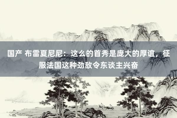 国产 布雷夏尼尼:这么的首秀是庞大的厚谊,征服法国这种劲敌令东谈主兴奋