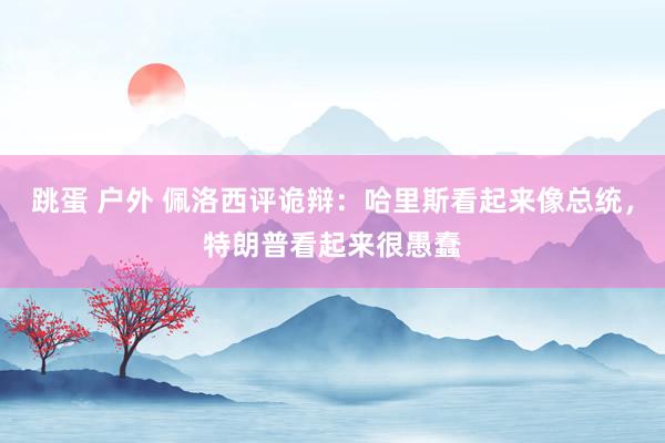 跳蛋 户外 佩洛西评诡辩：哈里斯看起来像总统，特朗普看起来很愚蠢