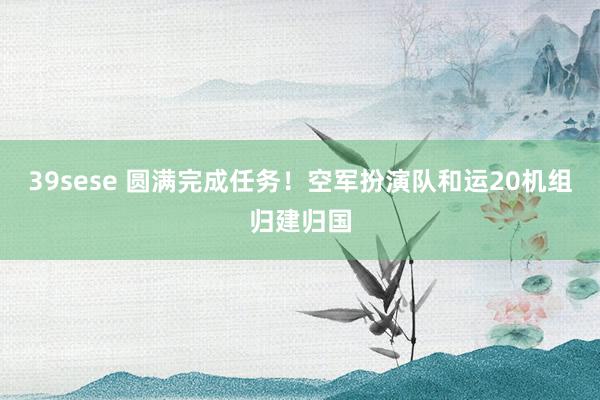 39sese 圆满完成任务!空军扮演队和运20机组归建归国