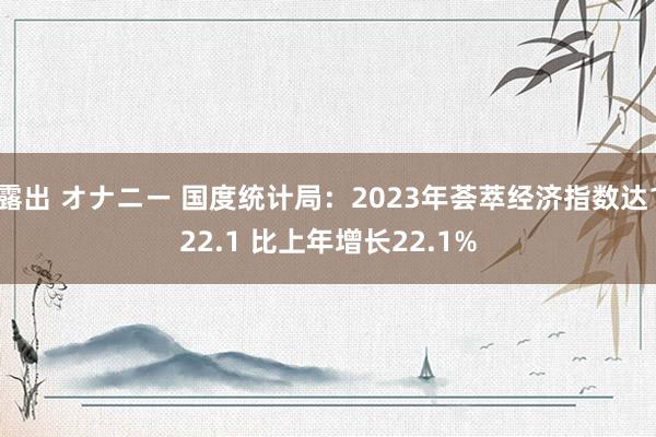 露出 オナニー 国度统计局:2023年荟萃经济指数达122.1 比上年增长22.1%