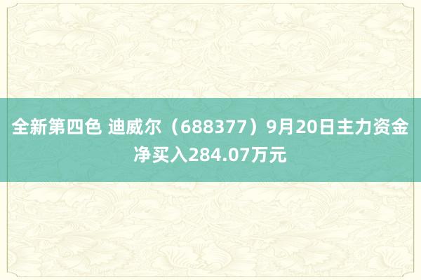 全新第四色 迪威尔（688377）9月20日主力资金净买入284.07万元