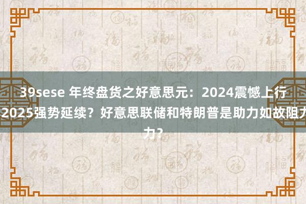 39sese 年终盘货之好意思元:2024震憾上行,2025强势延续?好意思联储和特朗普是助力如故阻力?