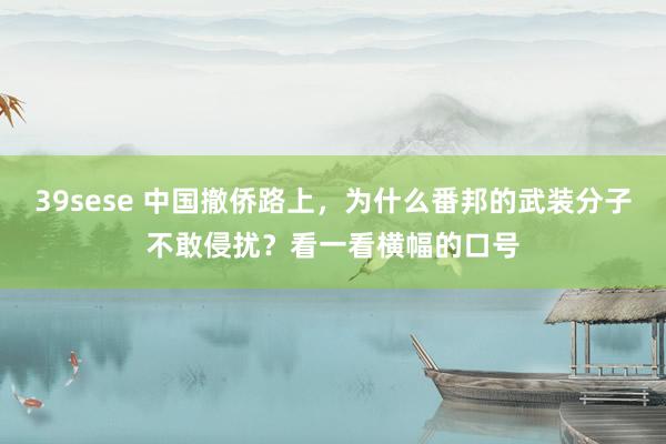 39sese 中国撤侨路上,为什么番邦的武装分子不敢侵扰?看一看横幅的口号