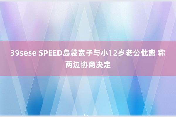 39sese SPEED岛袋宽子与小12岁老公仳离 称两边协商决定