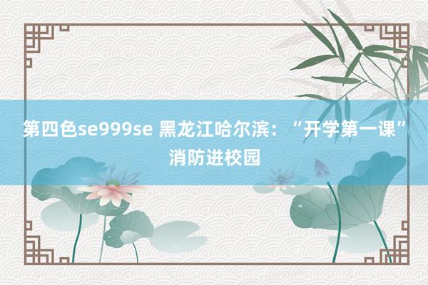 第四色se999se 黑龙江哈尔滨:“开学第一课”消防进校园