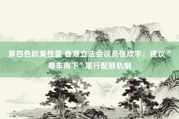第四色欧美性爱 香港立法会议员张欣宇:建议“粤车南下”履行配额轨制