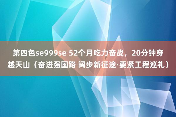第四色se999se 52个月吃力奋战,20分钟穿越天山(奋进强国路 阔步新征途·要紧工程巡礼)