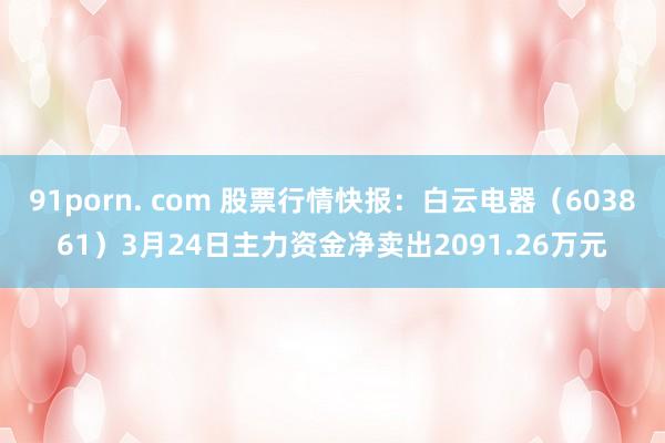 91porn. com 股票行情快报：白云电器（603861）3月24日主力资金净卖出2091.26万元