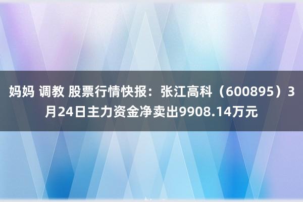 妈妈 调教 股票行情快报:张江高科(600895)3月24日主力资金净卖出9908.14万元