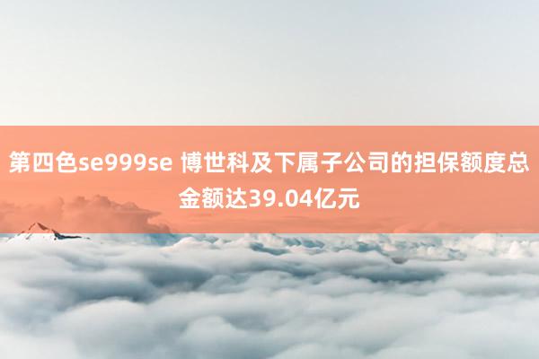 第四色se999se 博世科及下属子公司的担保额度总金额达39.04亿元