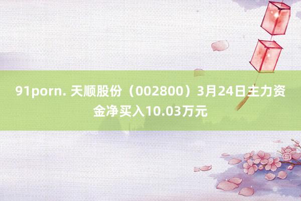 91porn. 天顺股份(002800)3月24日主力资金净买入10.03万元