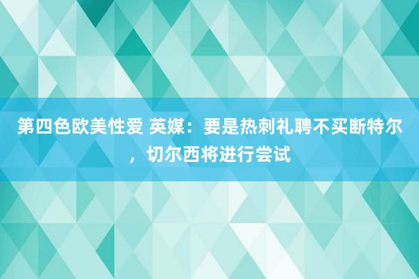 第四色欧美性爱 英媒:要是热刺礼聘不买断特尔,切尔西将进行尝试