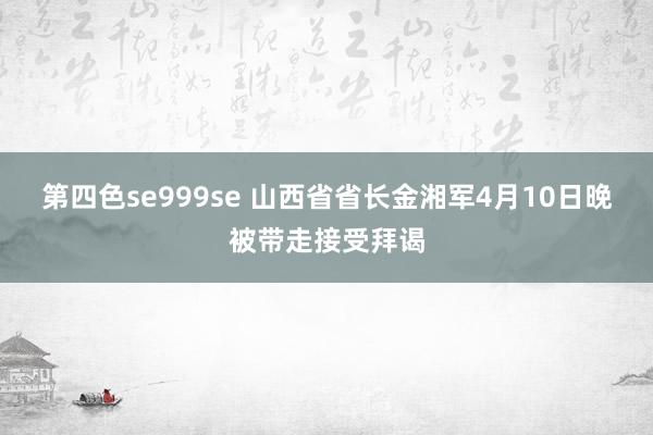 第四色se999se 山西省省长金湘军4月10日晚被带走接受拜谒