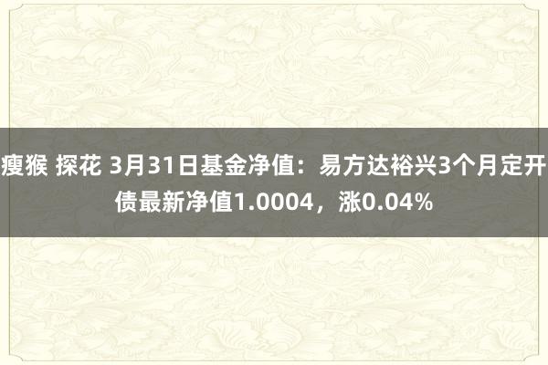 瘦猴 探花 3月31日基金净值:易方达裕兴3个月定开债最新净值1.0004,涨0.04%