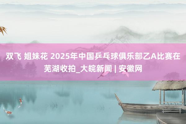 双飞 姐妹花 2025年中国乒乓球俱乐部乙A比赛在芜湖收拍_大皖新闻 | 安徽网