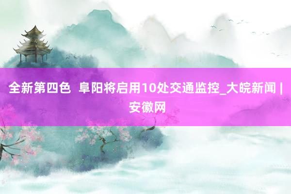 全新第四色 阜阳将启用10处交通监控_大皖新闻 | 安徽网