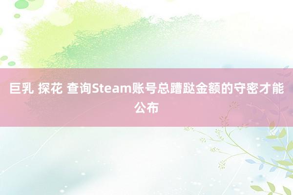 巨乳 探花 查询Steam账号总蹧跶金额的守密才能公布