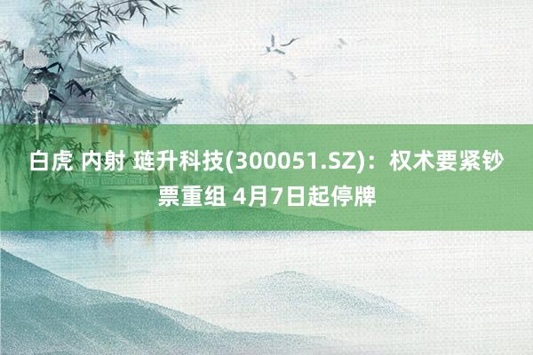 白虎 内射 琏升科技(300051.SZ):权术要紧钞票重组 4月7日起停牌