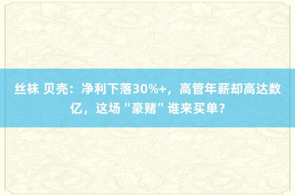 丝袜 贝壳:净利下落30%+,高管年薪却高达数亿,这场“豪赌”谁来买单?