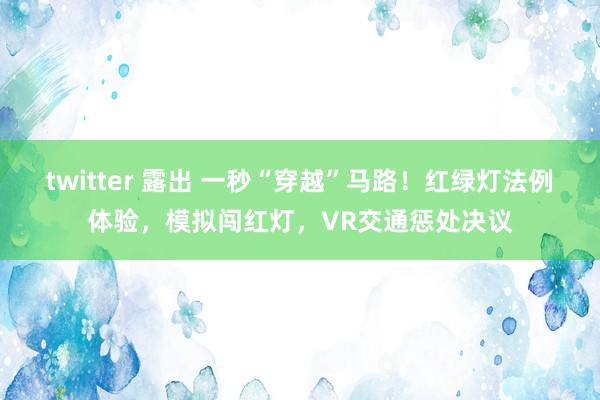 twitter 露出 一秒“穿越”马路！红绿灯法例体验，模拟闯红灯，VR交通惩处决议