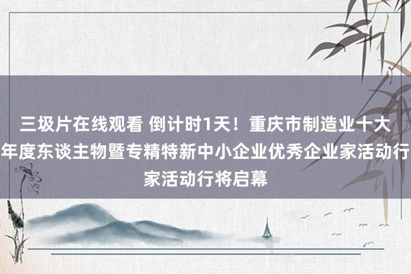 三圾片在线观看 倒计时1天！重庆市制造业十大影响力年度东谈主物暨专精特新中小企业优秀企业家活动行将启幕